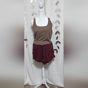 Athletic Works Maroon Soft Shorts Size: M(8-10)